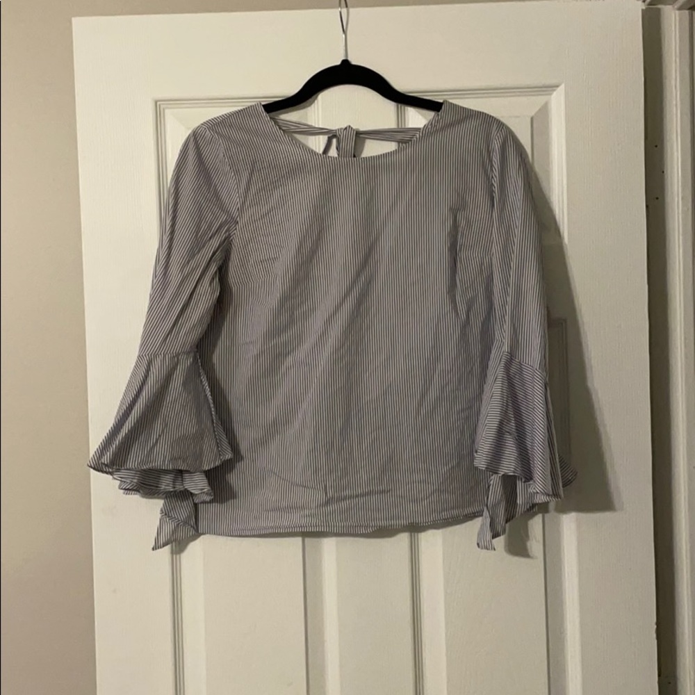 iZ Byer striped flair-sleeves shirt